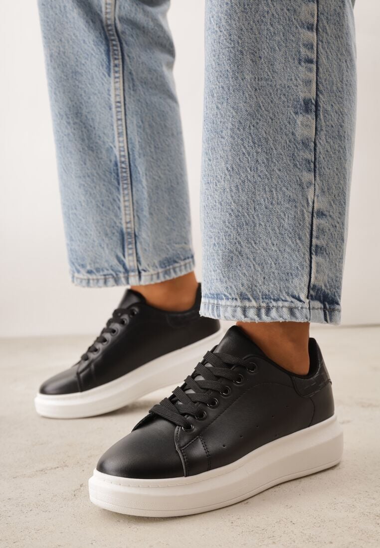 Biało-Srebrne Sneakersy na Grubej Podeszwie Hypnotic