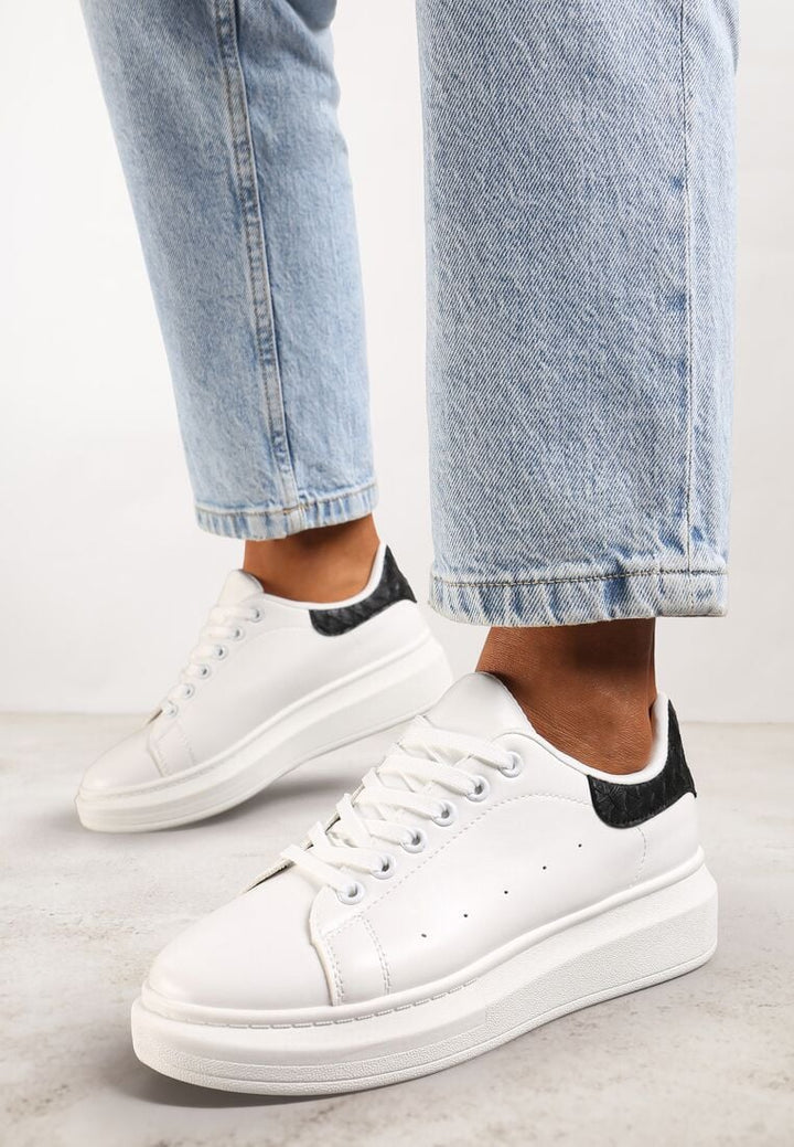 Biało-Srebrne Sneakersy na Grubej Podeszwie Hypnotic