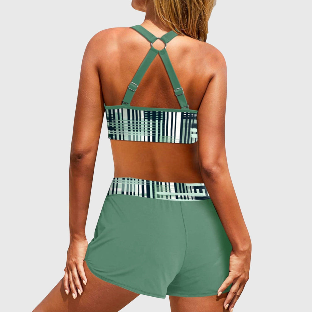 Janelle - Prążkowane bikini z wysokim stanem