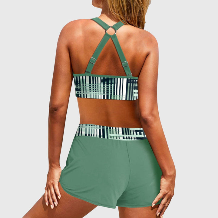 Janelle - Prążkowane bikini z wysokim stanem