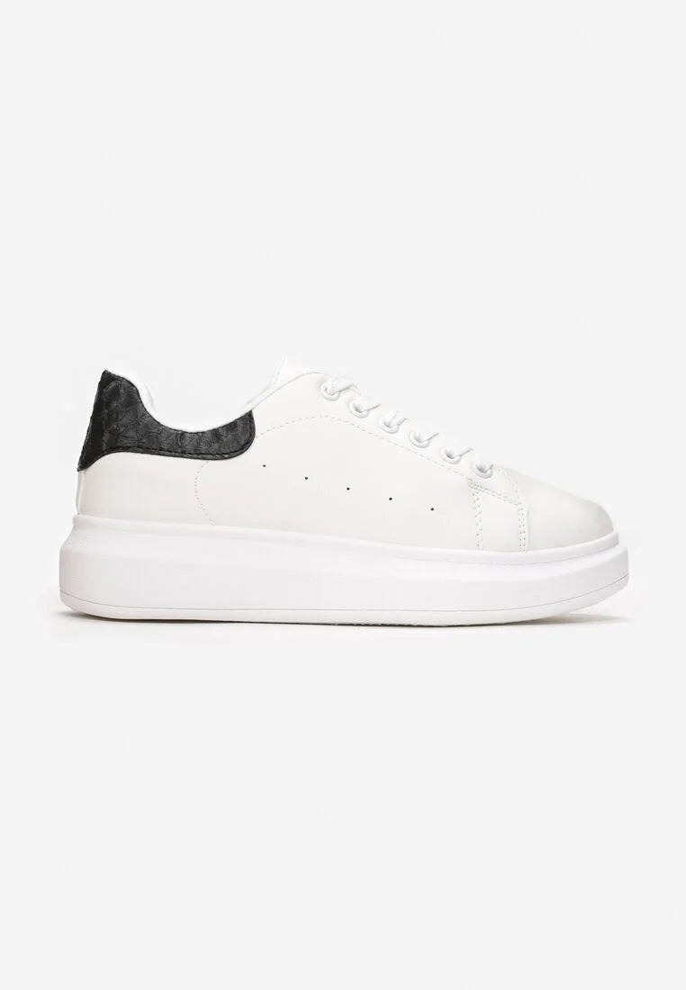 Biało-Srebrne Sneakersy na Grubej Podeszwie Hypnotic