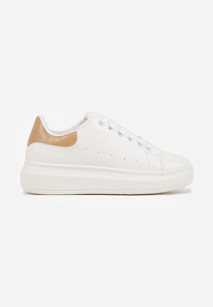 Biało-Srebrne Sneakersy na Grubej Podeszwie Hypnotic