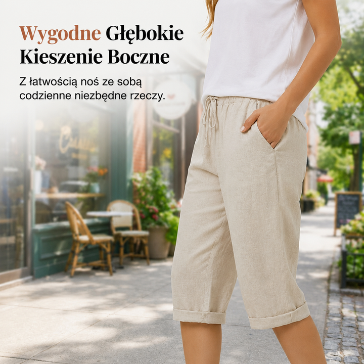 Elsa – Damskie szorty bawełniano-lniane