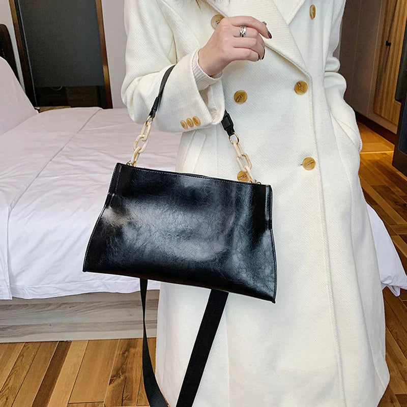 Elegancka Torba na Ramię z Miękkiej Skóry - Modna Torba o Dużej Pojemności
