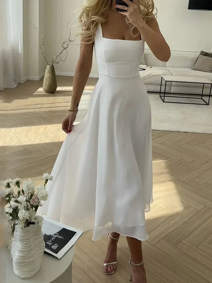 Sofia | Elegancka długa sukienka na ramiączkach