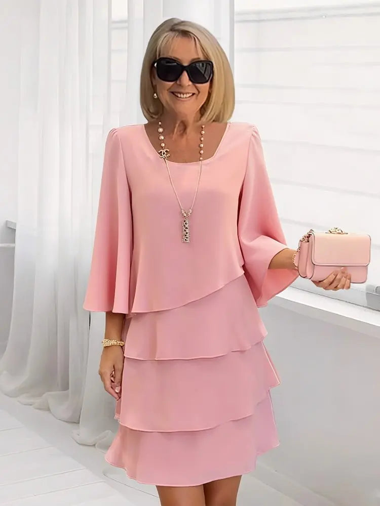Élise – Elegancka, zwiewna sukienka z falbanami