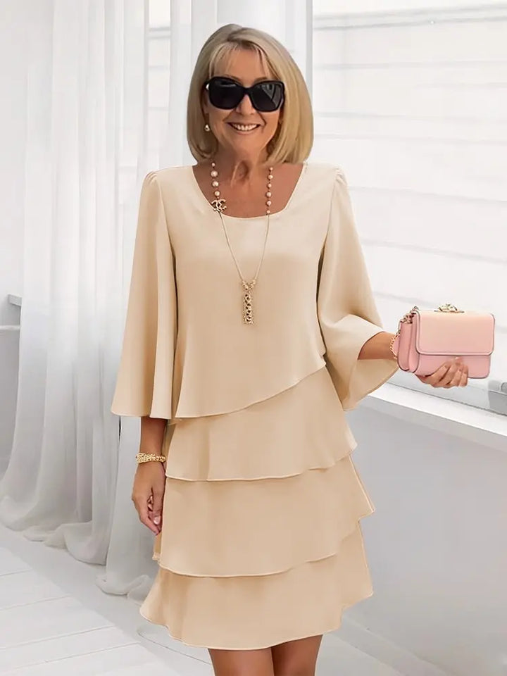 Élise – Elegancka, zwiewna sukienka z falbanami