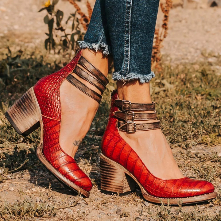 Ginevra™ | Buty na obcasie z paskami i grubym obcasem
